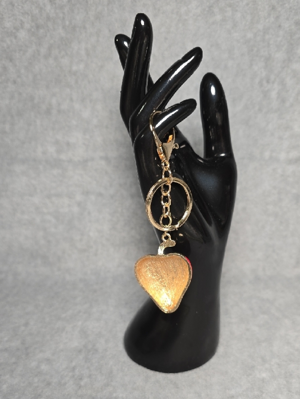 Strawberry Enamel Keychain/Bag Charm with Gold Hardware - Picture 2 of 4